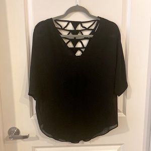 Black half sleeve blouse